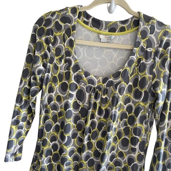 Boden Gray Circle Print Jersey Knit Short Mini 3/4 Sleeve Dress Women’s 8 Medium - Picture 2 of 4